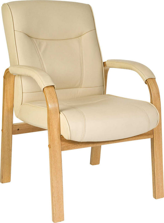 Cream Leather Executive Visitor Chair - KNIGHTSBRIDGE-VISITOR