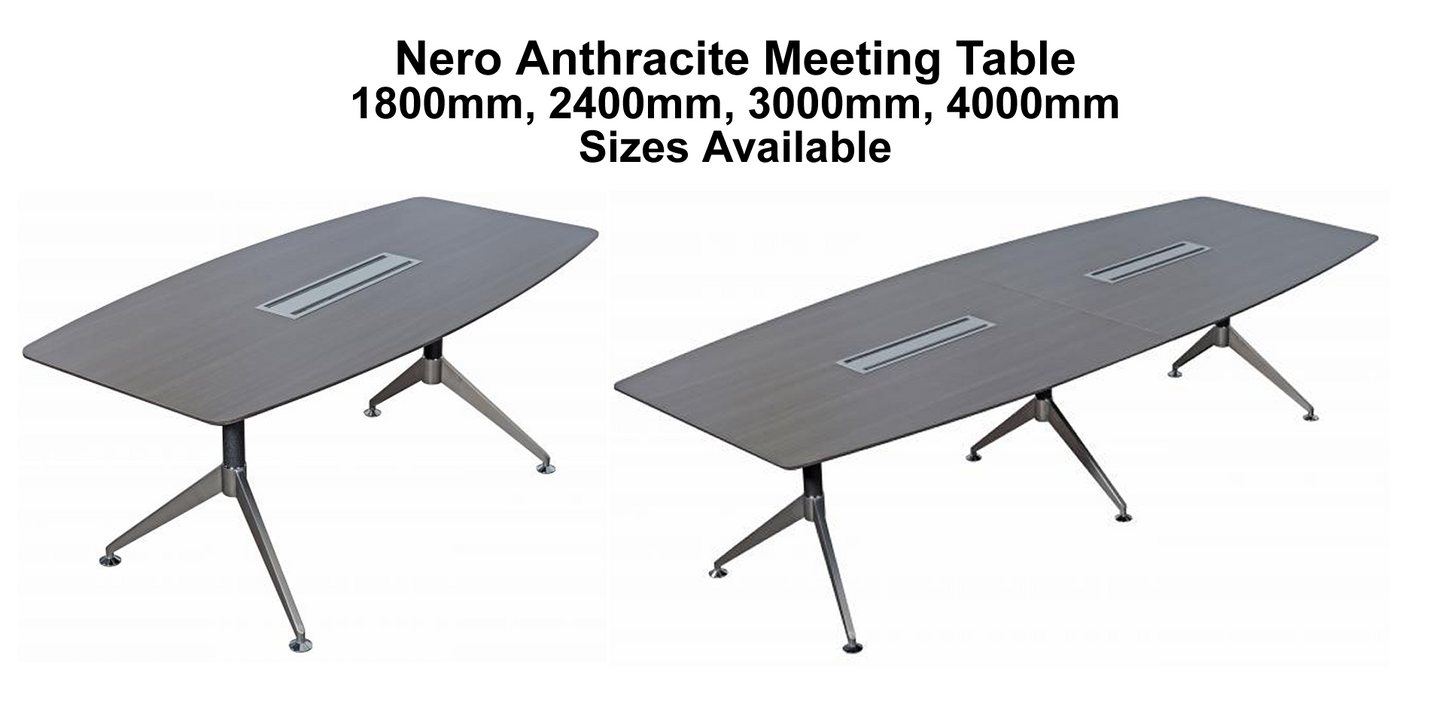 Nero Anthracite Executive Meeting Table in Multiple Sizes