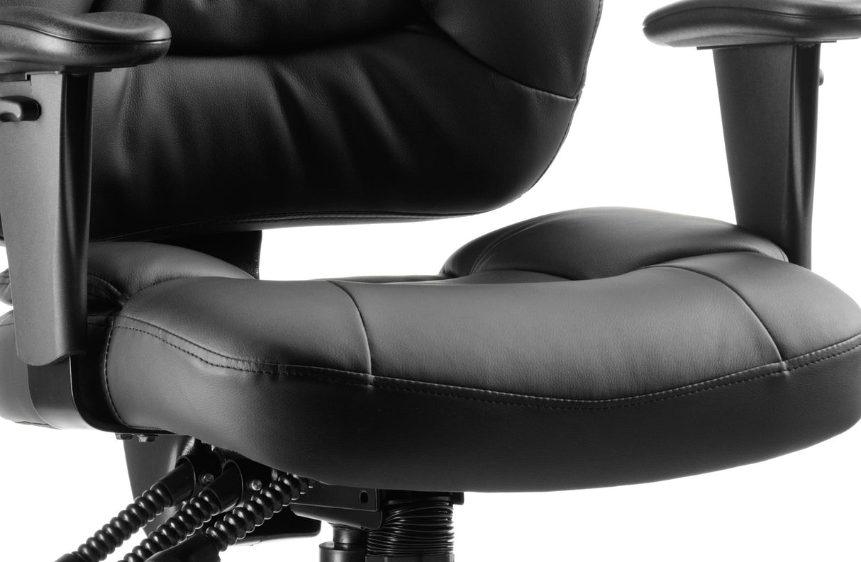 Galaxy Black Leather Office Chair with Height Adjustable Arms