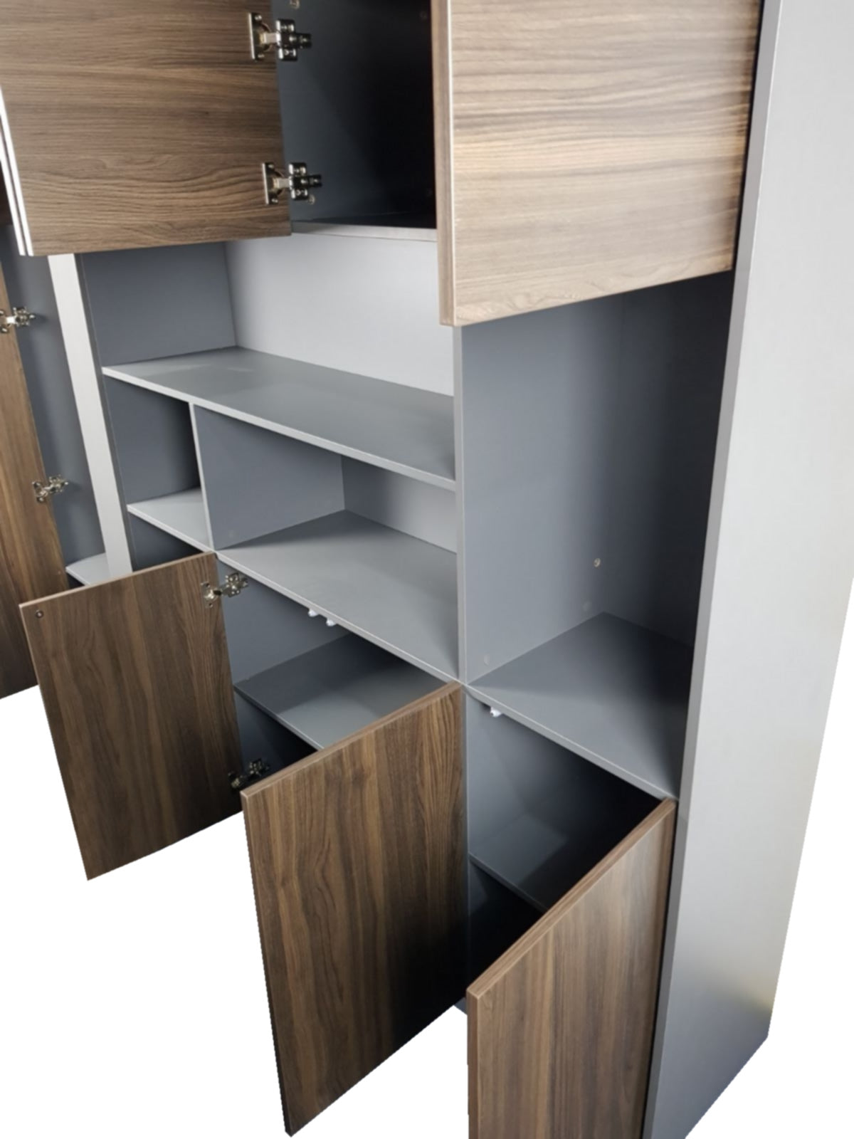 Quality Executive Office Bookcase Walnut with Grey - ZGCI2204