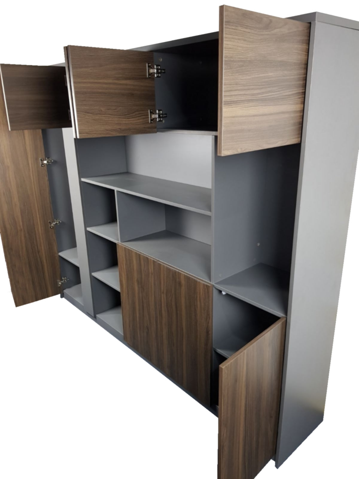 Quality Executive Office Bookcase Walnut with Grey - ZGCI2204