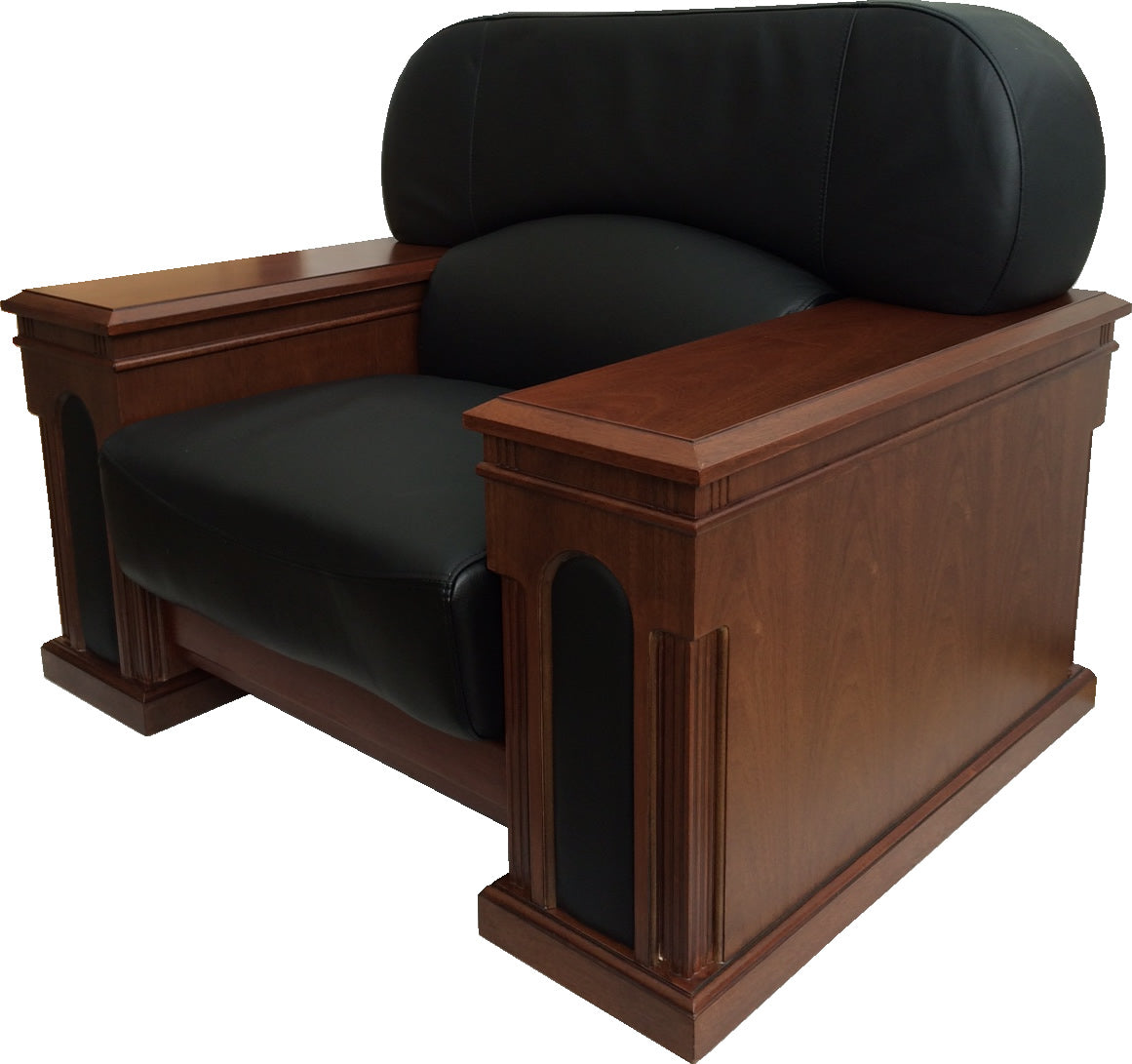 Genuine Black Leather Executive Armchair For Offices Or Receptions - GRA-SOF-S98-