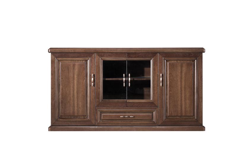 Real Wood Veneer Executive Storage Cupboard Wood & Glass Doors - 1500mm - K2K150 North Yourkshire