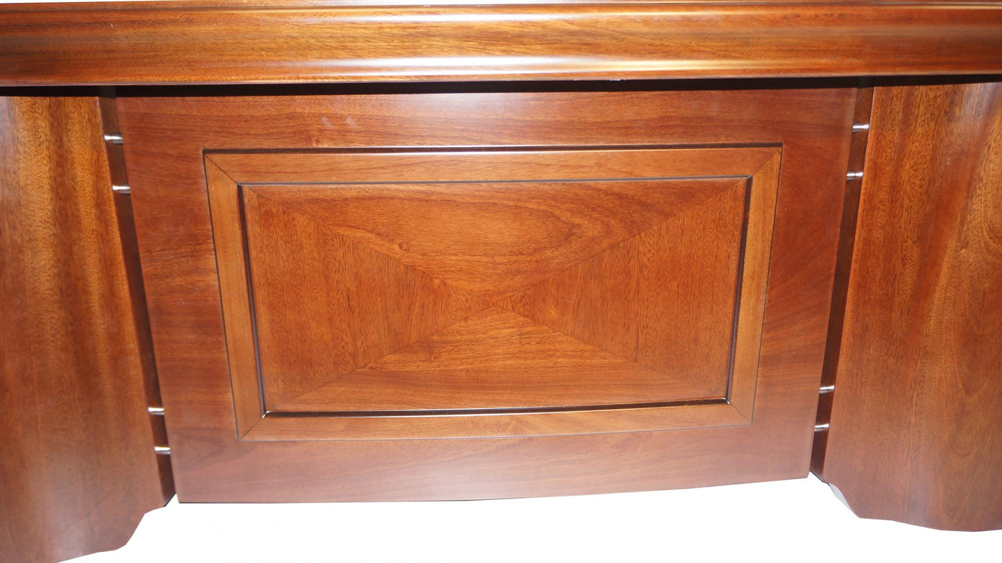 Walnut Executive Curvy Office Desk with Pedestal and Return - 1800mm or 2000mm - 70202U