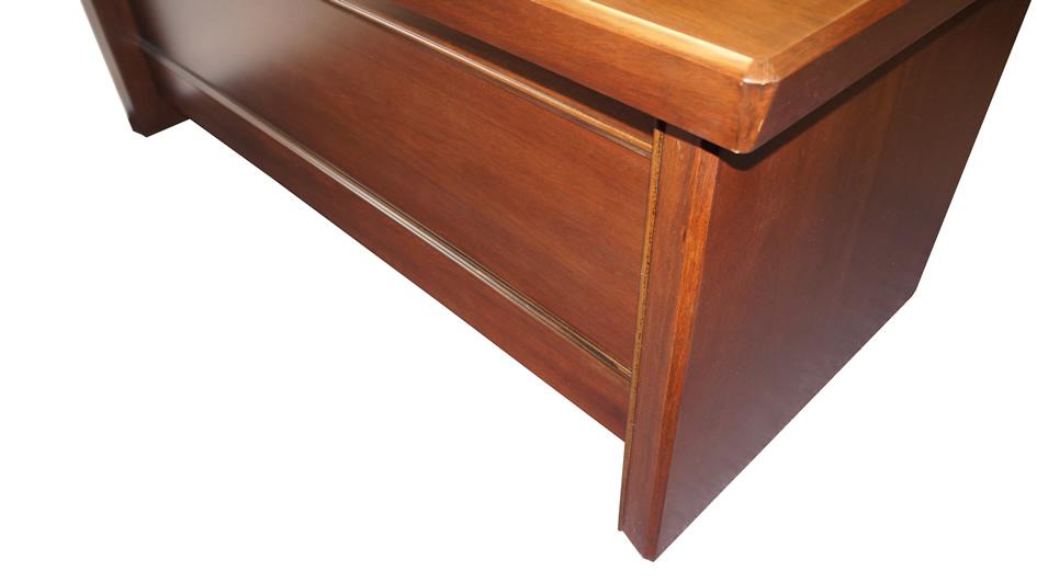 Real Walnut Veneer Executive Office Desk With Pedestal & Return - 1800mm - K5L181