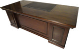 Real Walnut Veneer Executive Office Desk With Pedestal & Return - UG183-1800mm