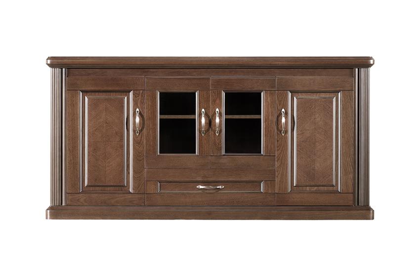 Real Wood Veneer Executive Storage Cupboard Wood & Glass Doors - 1600mm - K3Y160 UK