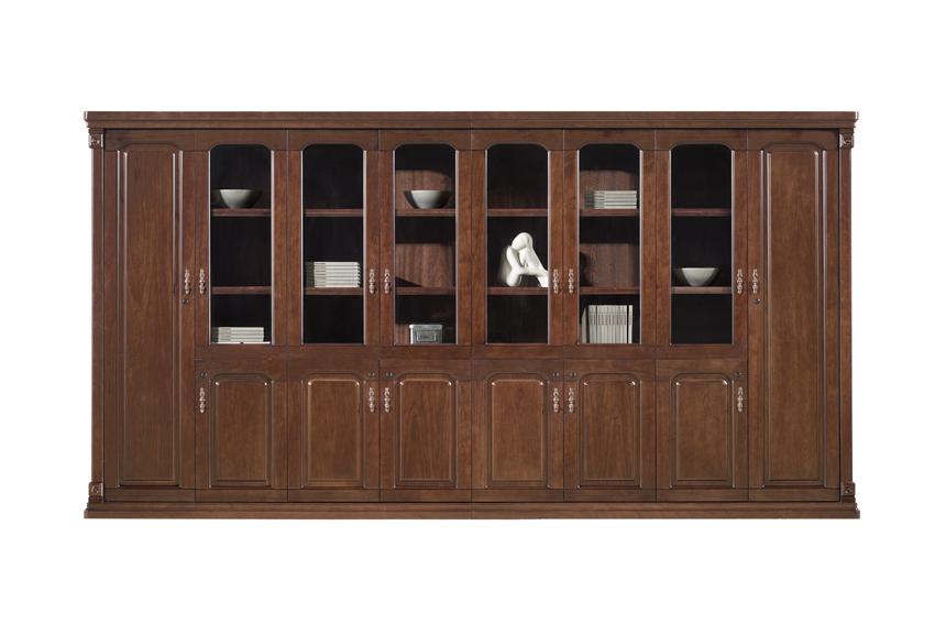 Extra Large Real Wood Veneer Quality Executive Eight Door Storage Bookcase - 4000mm - UM9B08 Huddersfield