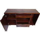 Mahogany Executive Desk With Leather Detailing - With Pedestal and Return - 2233