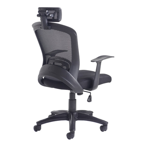 Solaris Black Mesh Operator Office Chair with Headrest