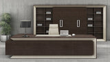 Luxury Executive Office Desk Chocolate Walnut and Leather - 3200mm - 06T321