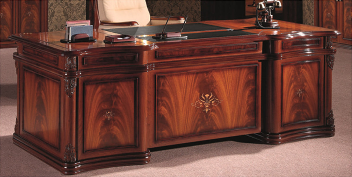 Regency Walnut Wood Veneer Executive Desk - T1229-2750mm - Read Description