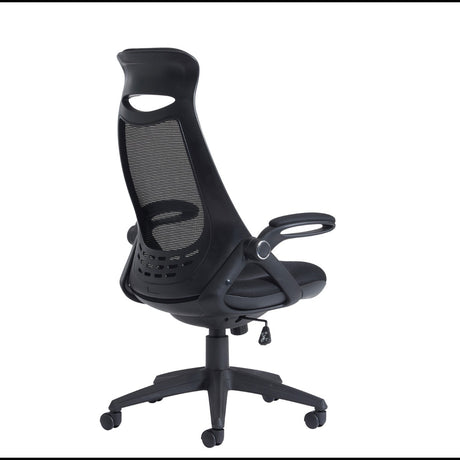 Tuscan High Back Black Mesh Office Chair with Head Support