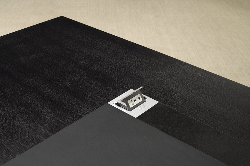 Stunning Large Executive Corner Office Desk with Desk High Return In Black Ash Real Wood Veneer - 3000mm to 3800mm - L3F381