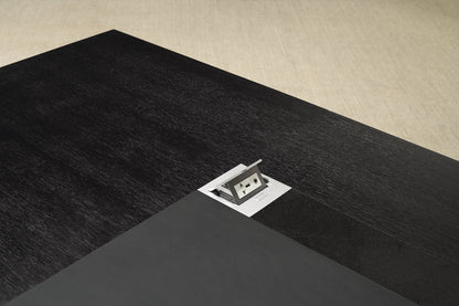 Stunning Large Executive Corner Office Desk with Desk High Return In Black Ash Real Wood Veneer - 3000mm to 3800mm - L3F381