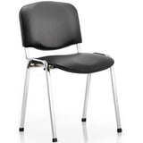 Stackable ISO Black Vinyl Conference Chair - Black or Chrome Frame