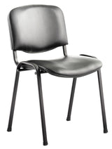 Stackable ISO Black Vinyl Conference Chair - Black or Chrome Frame