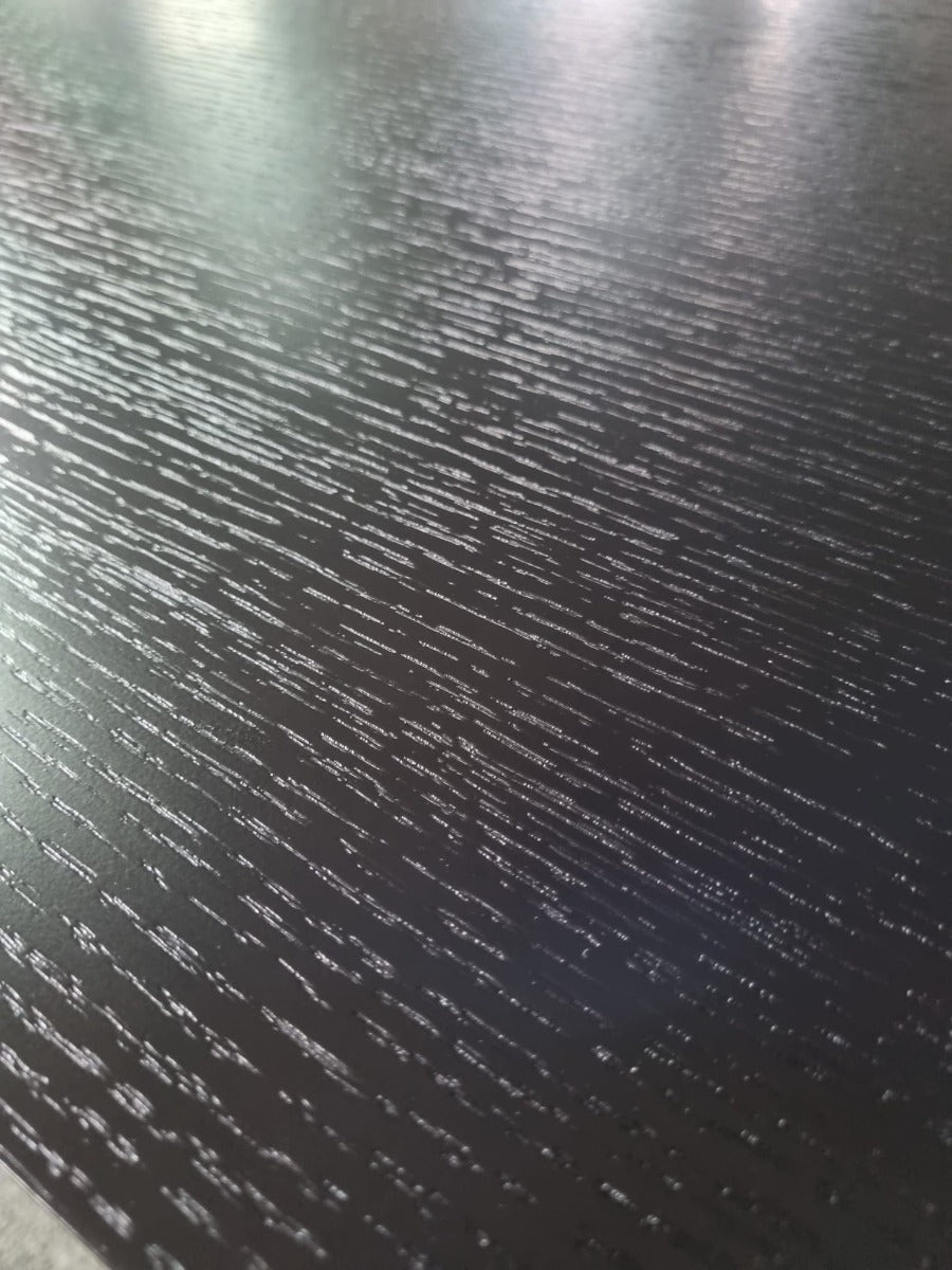 Stunning Black Ash Real Wood Veneer Executive Office Desk With Pedestal & Return - 1600mm - L3F-U57163