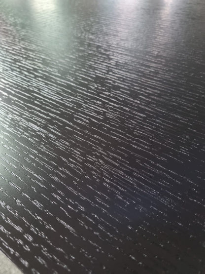 Stunning Black Ash Real Wood Veneer Executive Office Desk With Pedestal & Return - 1600mm - L3F-U57163