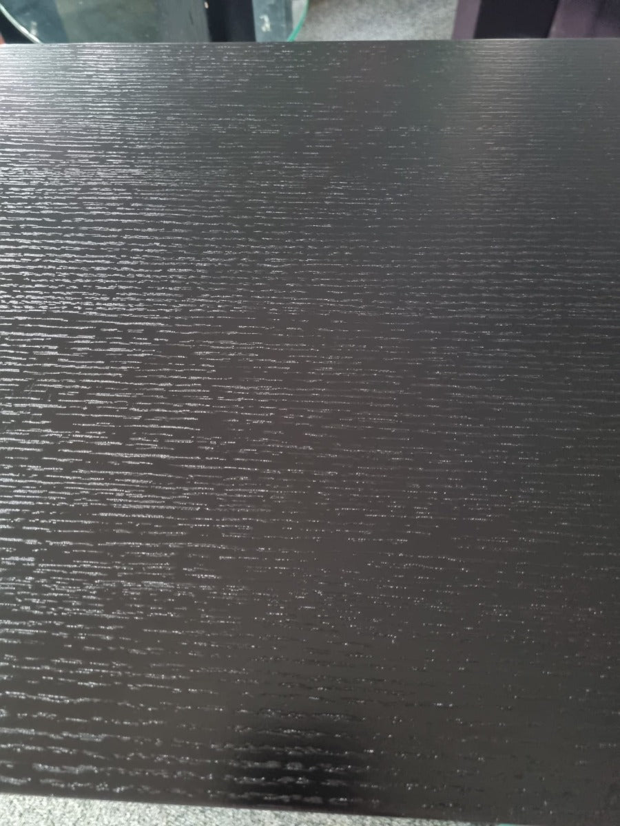 Stunning Black Ash Real Wood Veneer Executive Office Desk With Pedestal Return L3F U57183 1800mm