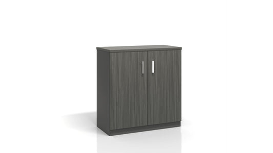 Modern 800mm Wide Two Door Grey Oak Executive Office Cupboard - S0616-2DR-DG04