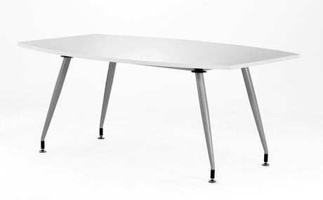 1800mm Wide High Gloss Boardroom Table with Silver Legs - Black or White Option