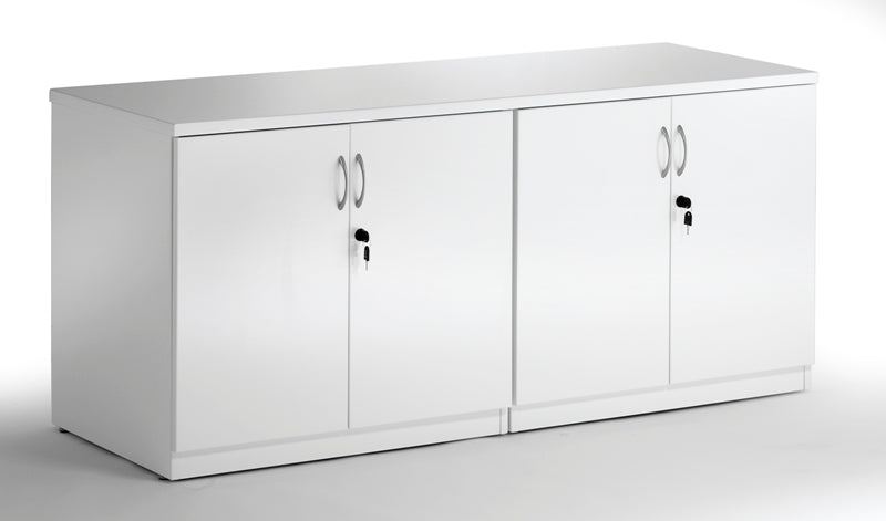 Four Door High Gloss Lockable Cupboard - Black or White Option