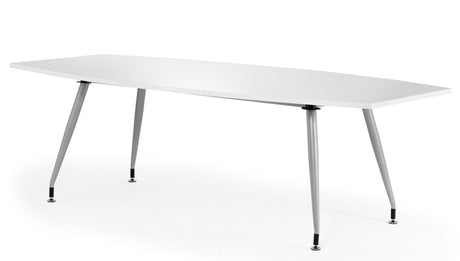 2400mm Wide High Gloss Boardroom Table with Silver Legs - Black or White Option