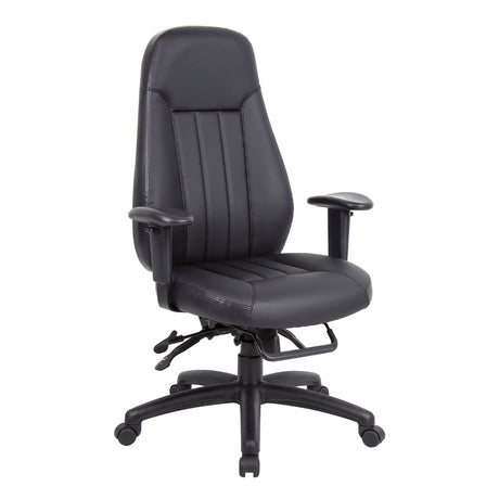 Zeus High Back 24 Hour Black Faux Leather Operator/Office Chair